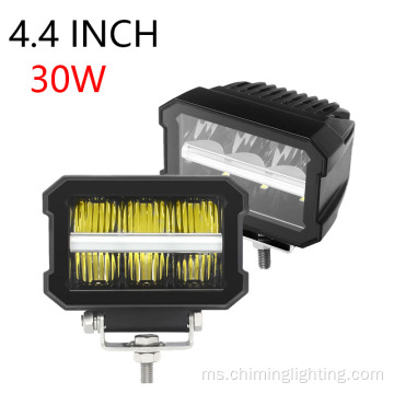 12v 24v bar lampu LED kalis air 4.5 inci Double LED Row 30W LED kerja lampu untuk trak